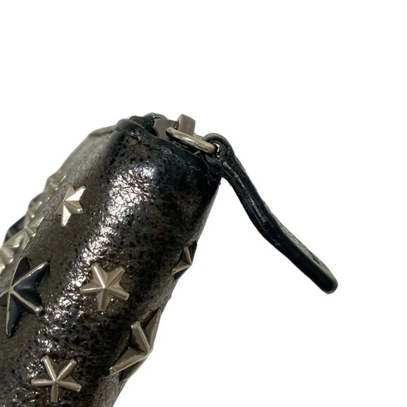 Auth JIMMY CHOO Carnaby - Dark Gray Leather Long Wallet - Picture 2 of 8